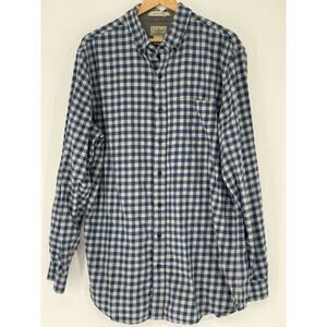 LL. Bean Slightly Fitted Blue Check Long Sleeve Mens L/Tall Button Down Shirt
